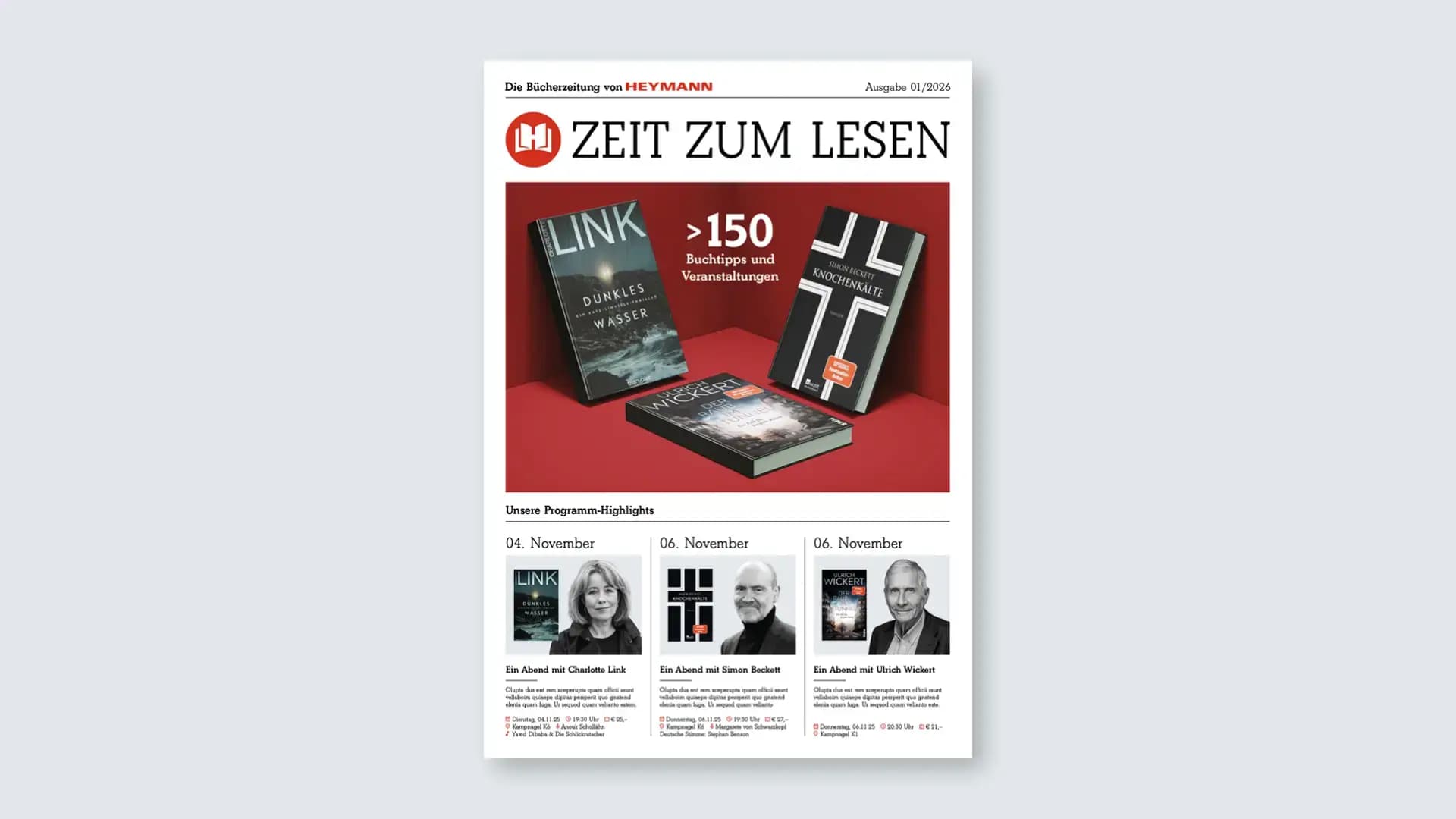 Vorderseite der 'Zeit zum Lesen'.