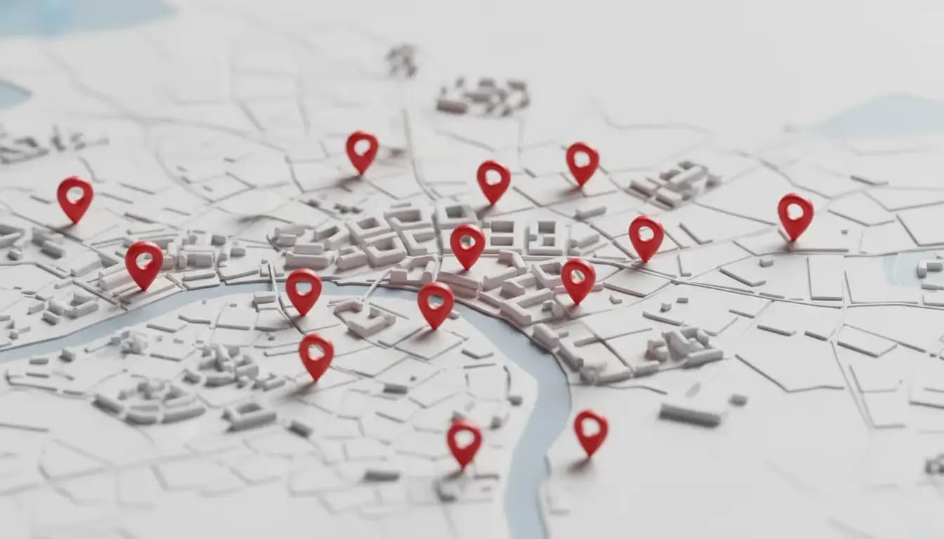 Landkarte des Verbreitungsgebiets der Buchhandlung Heymann in Norddeutschland